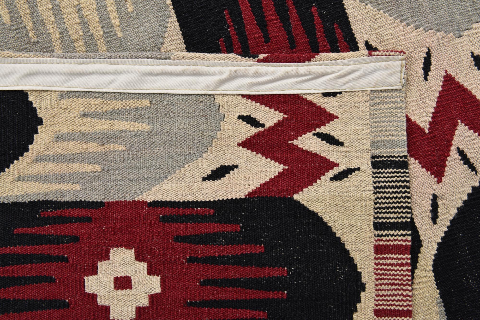 6' x 7' 7 Hand Woven Kilim Modern Wool Rug