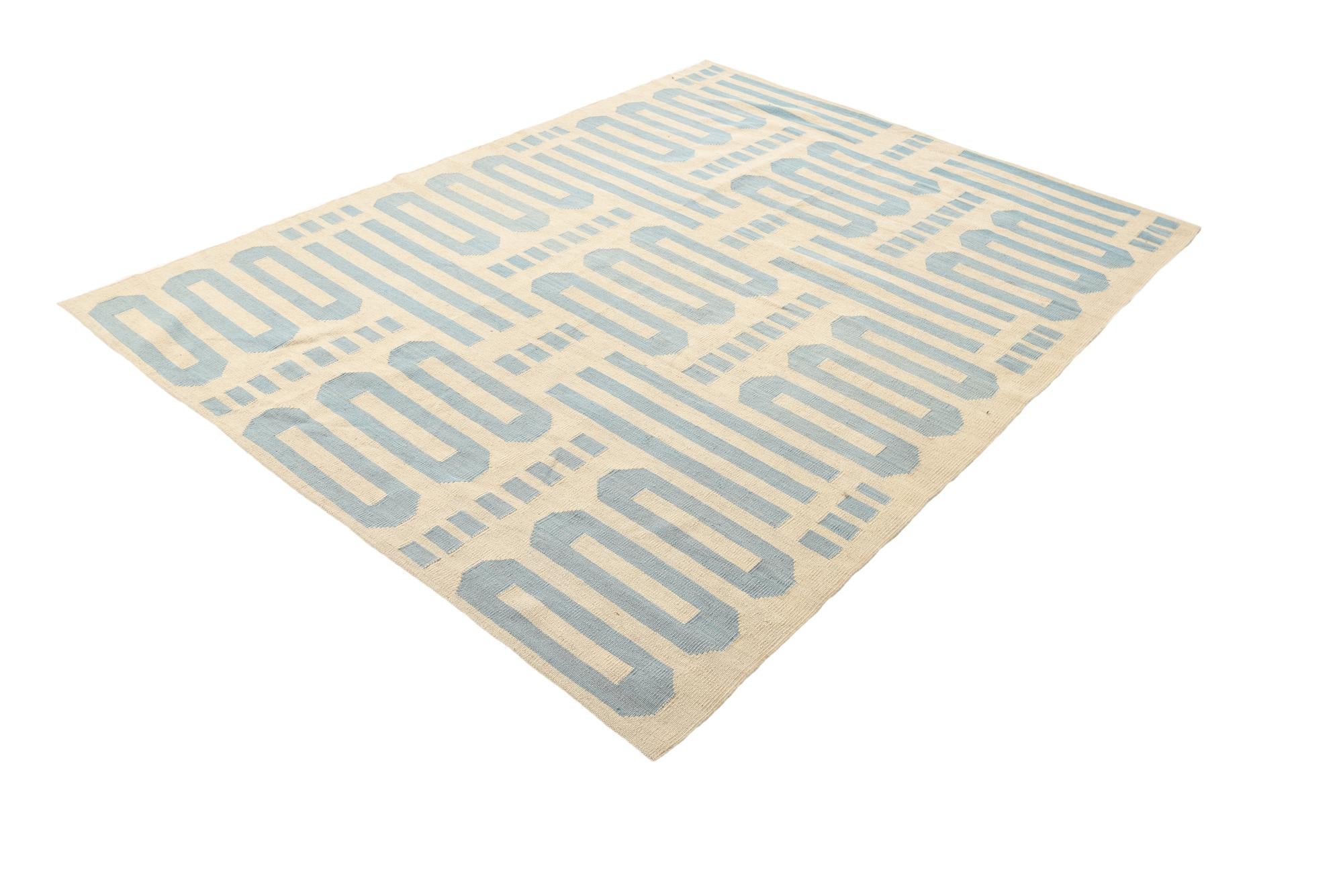 5' 11 x 7' 8 Hand Woven Kilim Modern Wool Rug