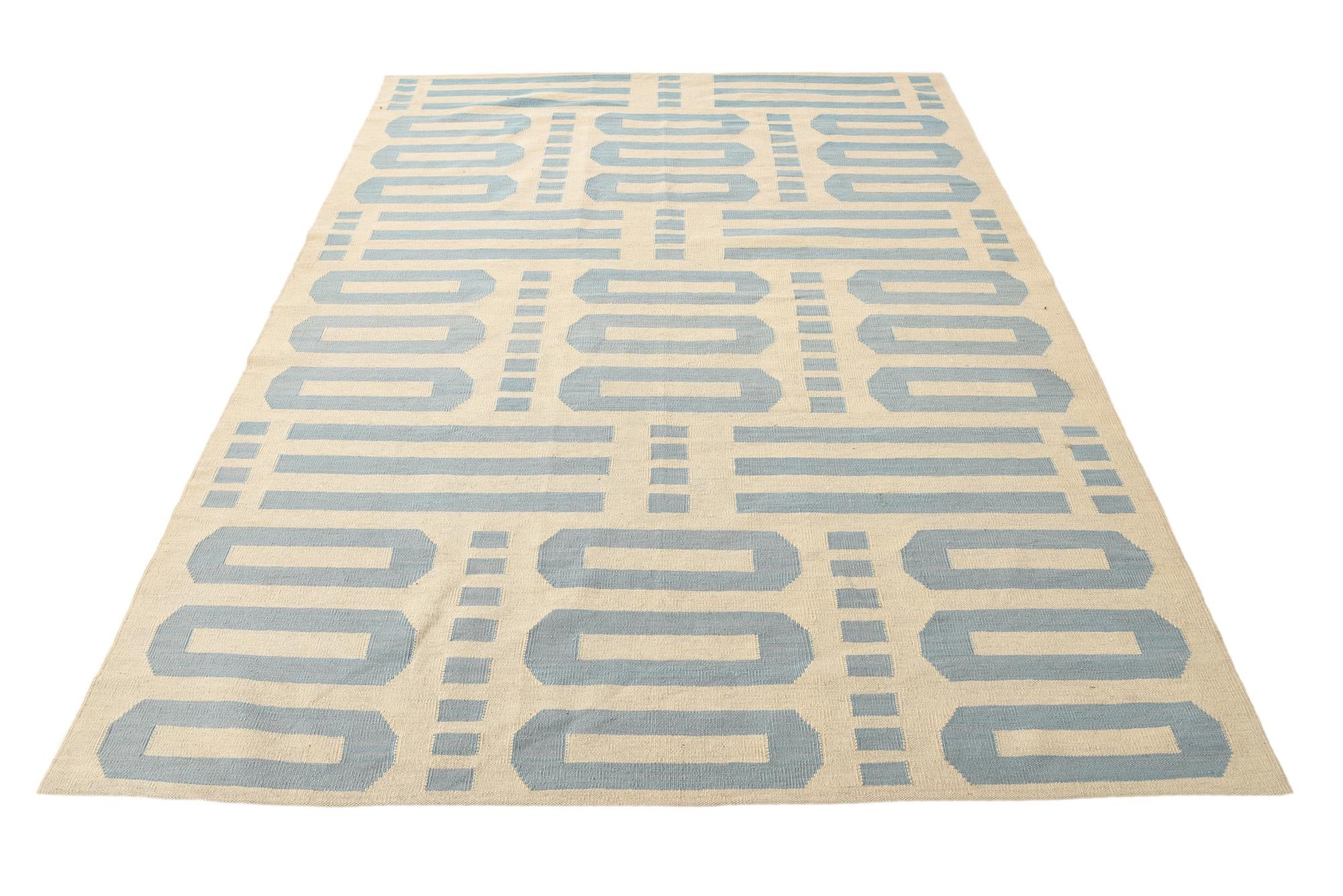 5' 11 x 7' 8 Hand Woven Kilim Modern Wool Rug