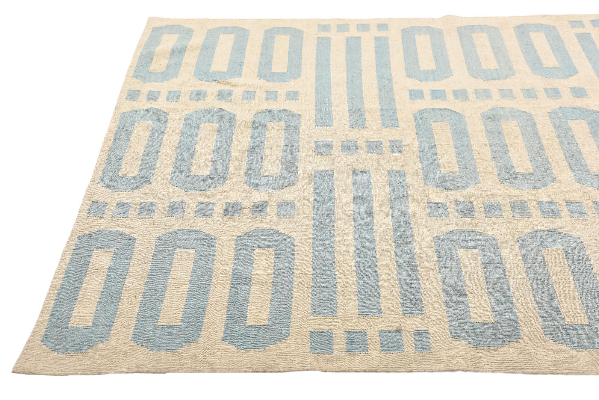 5' 11 x 7' 8 Hand Woven Kilim Modern Wool Rug