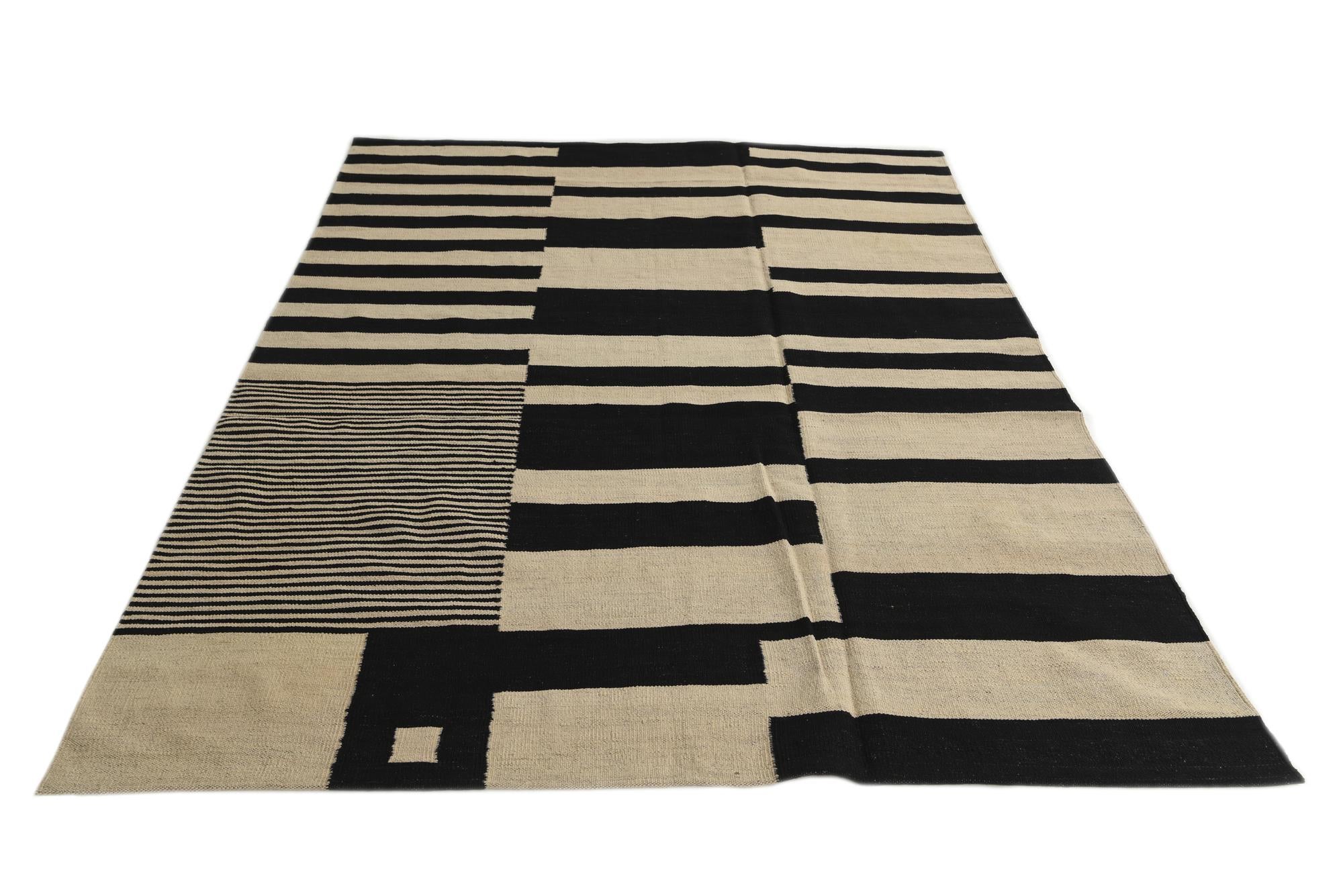 5' 8 x 7' 9 Hand Woven Kilim Modern Wool Rug