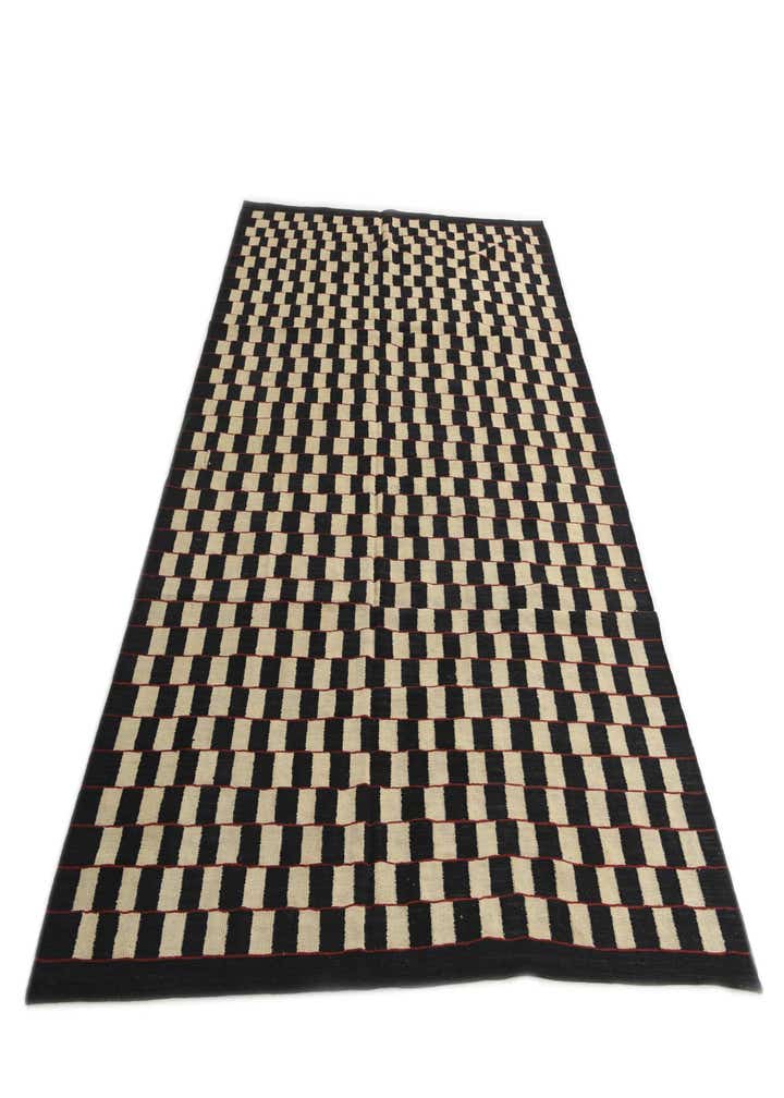 6' 9 x 9' 6 Hand Woven Kilim Modern Wool Rug
