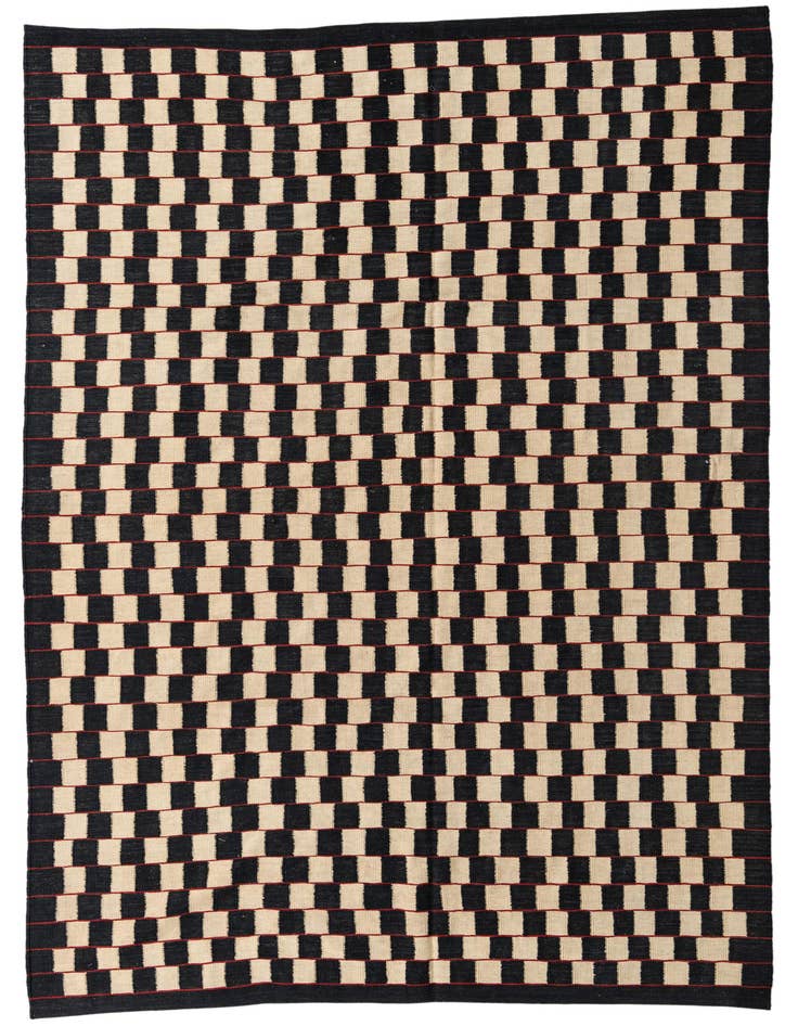 Detail image of 6' 9 x 9' 6 Hand Woven Kilim Modern Wool Rug