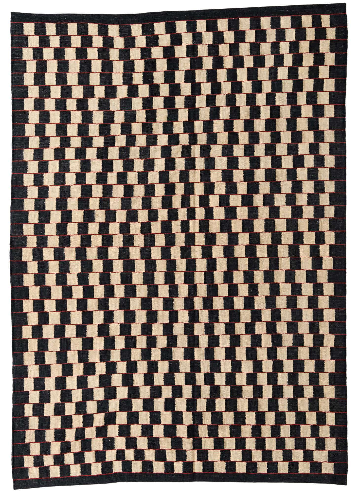 6' 9 x 9' 6 Hand Woven Kilim Modern Wool Rug