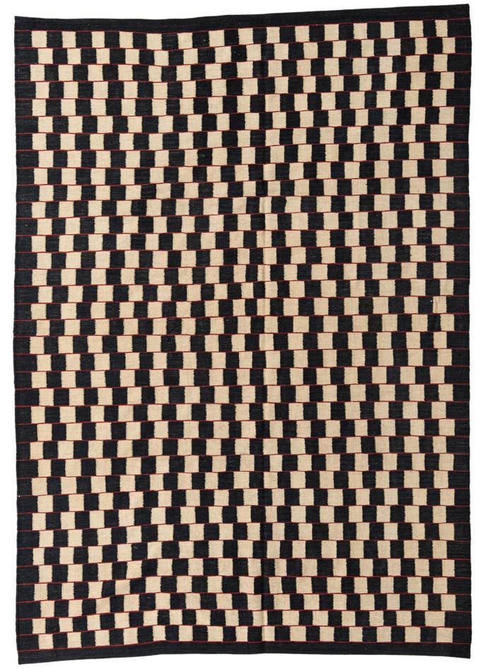 Detail image of 6' 9 x 9' 6 Hand Woven Kilim Modern Wool Rug