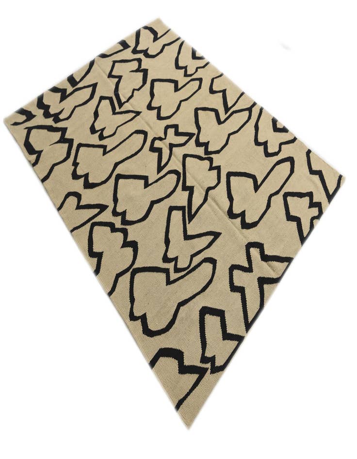 Detail image of 5' 1 x 6' 5 Hand Woven Kilim Modern Wool Rug