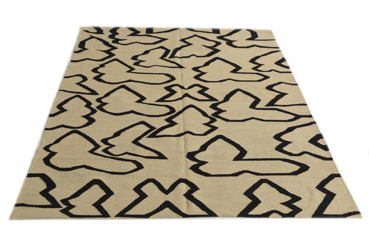Detail image of 5' 1 x 6' 5 Hand Woven Kilim Modern Wool Rug