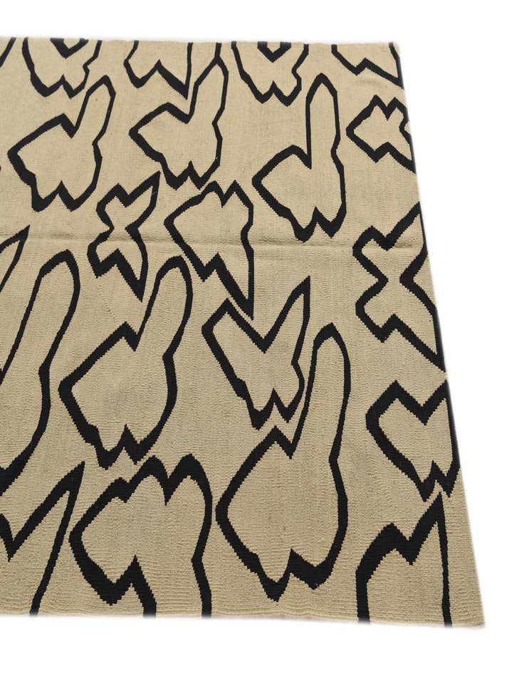 Detail image of 5' 1 x 6' 5 Hand Woven Kilim Modern Wool Rug