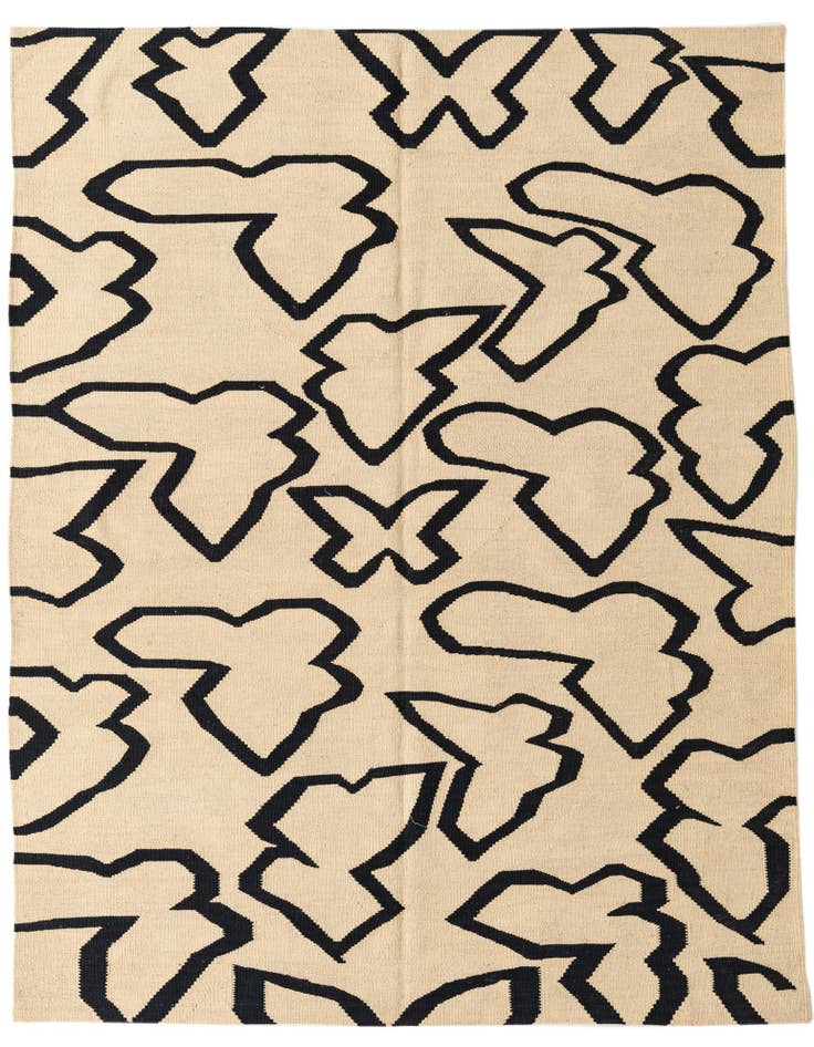 Detail image of 5' 1 x 6' 5 Hand Woven Kilim Modern Wool Rug