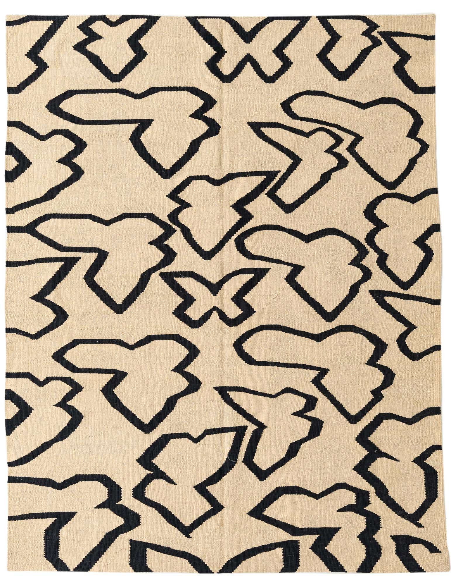 5' 1 x 6' 5 Hand Woven Kilim Modern Wool Rug