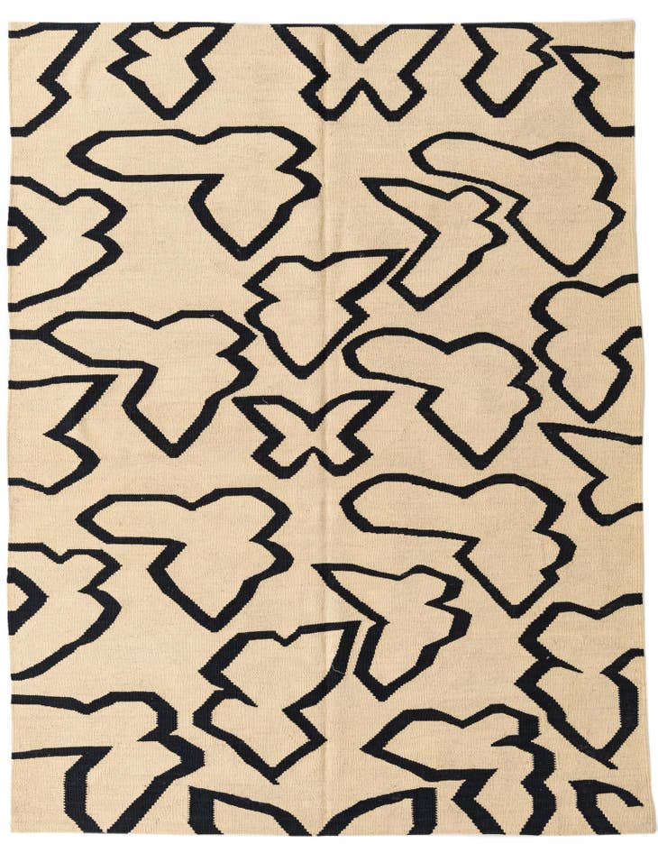 Detail image of 5' 1 x 6' 5 Hand Woven Kilim Modern Wool Rug