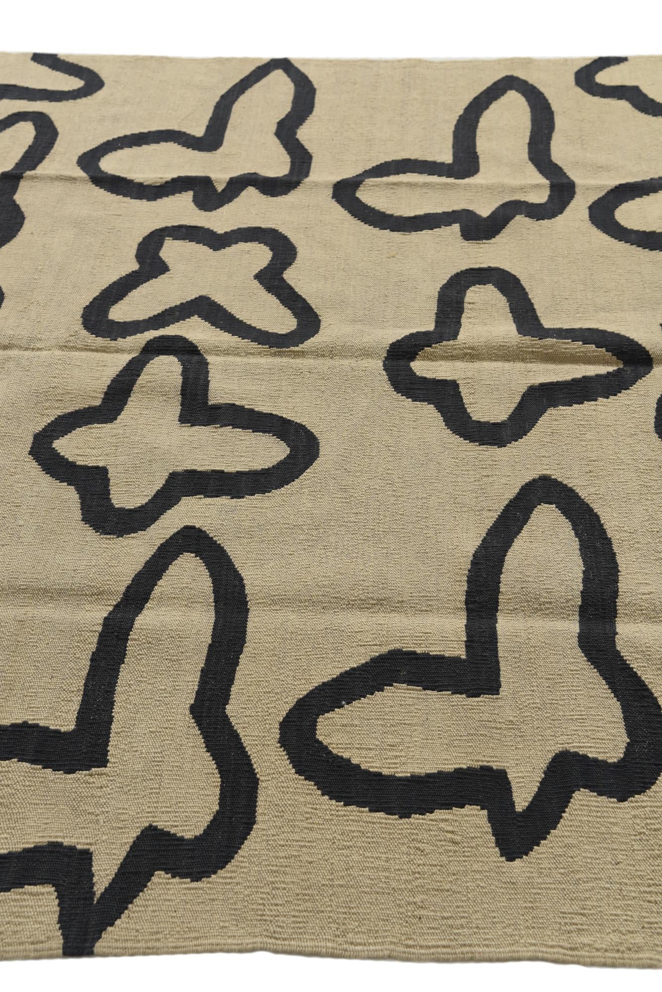 5' 2 x 6' 4 Hand Woven Kilim Modern Wool Rug