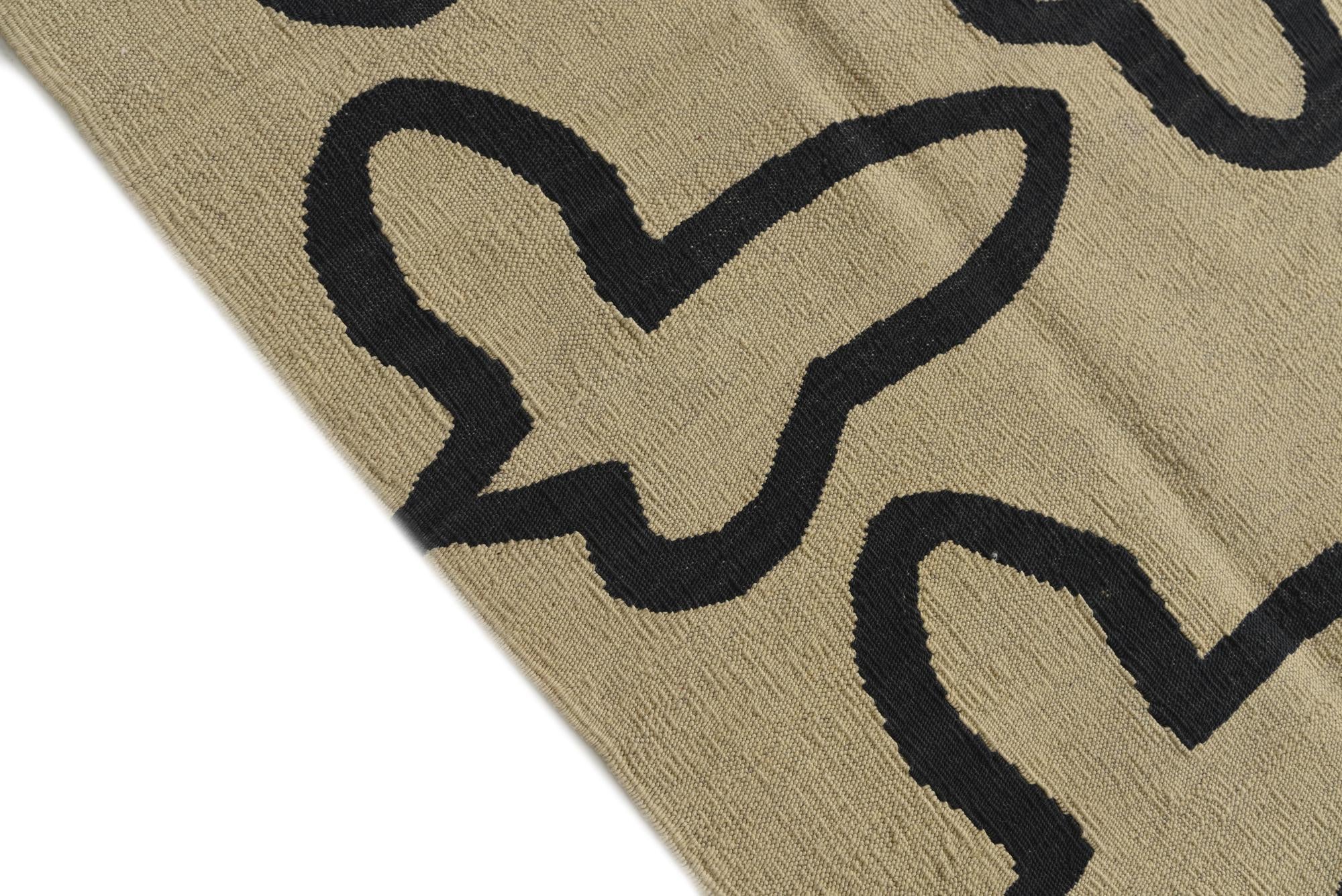 5' 2 x 6' 4 Hand Woven Kilim Modern Wool Rug
