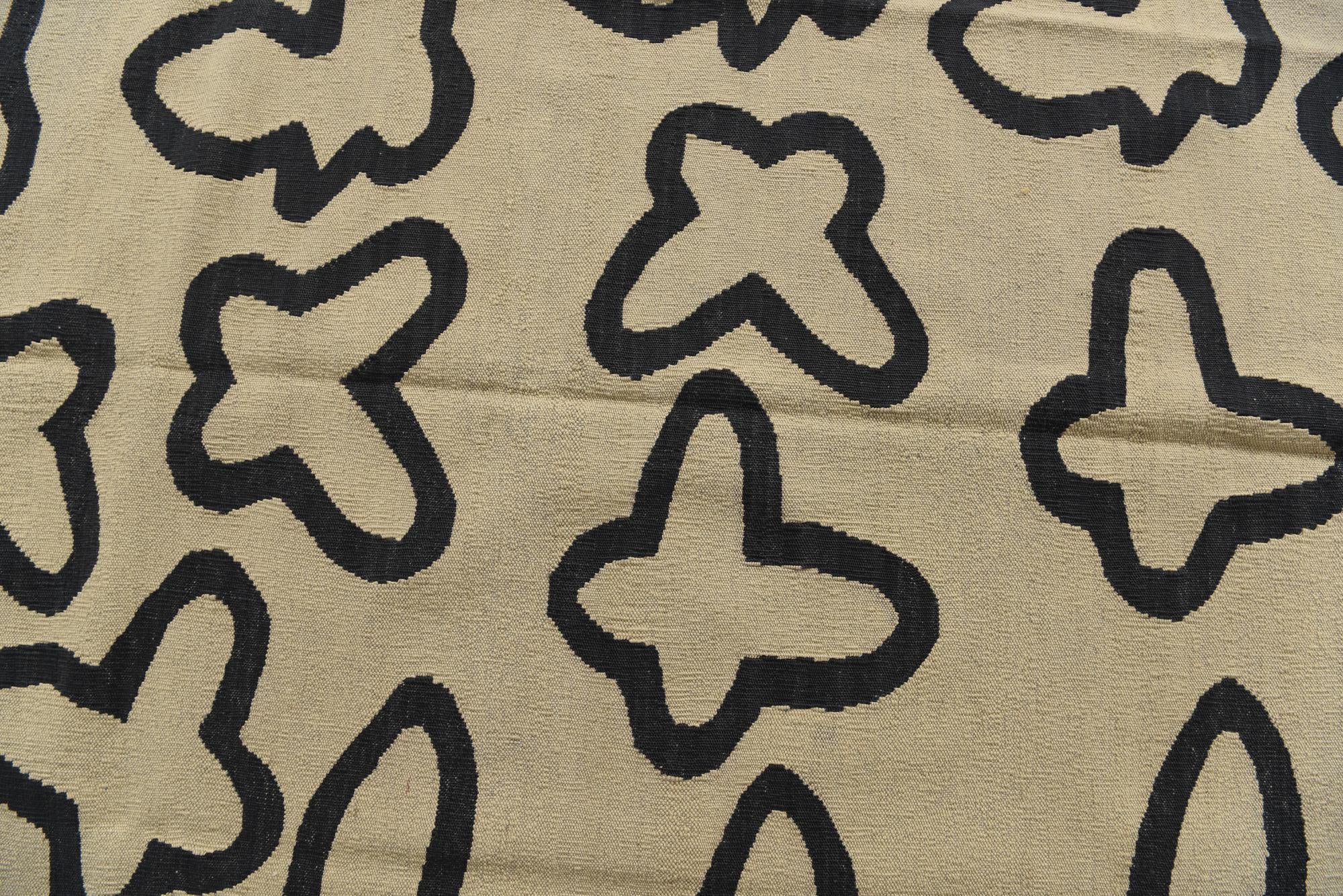 5' 2 x 6' 4 Hand Woven Kilim Modern Wool Rug