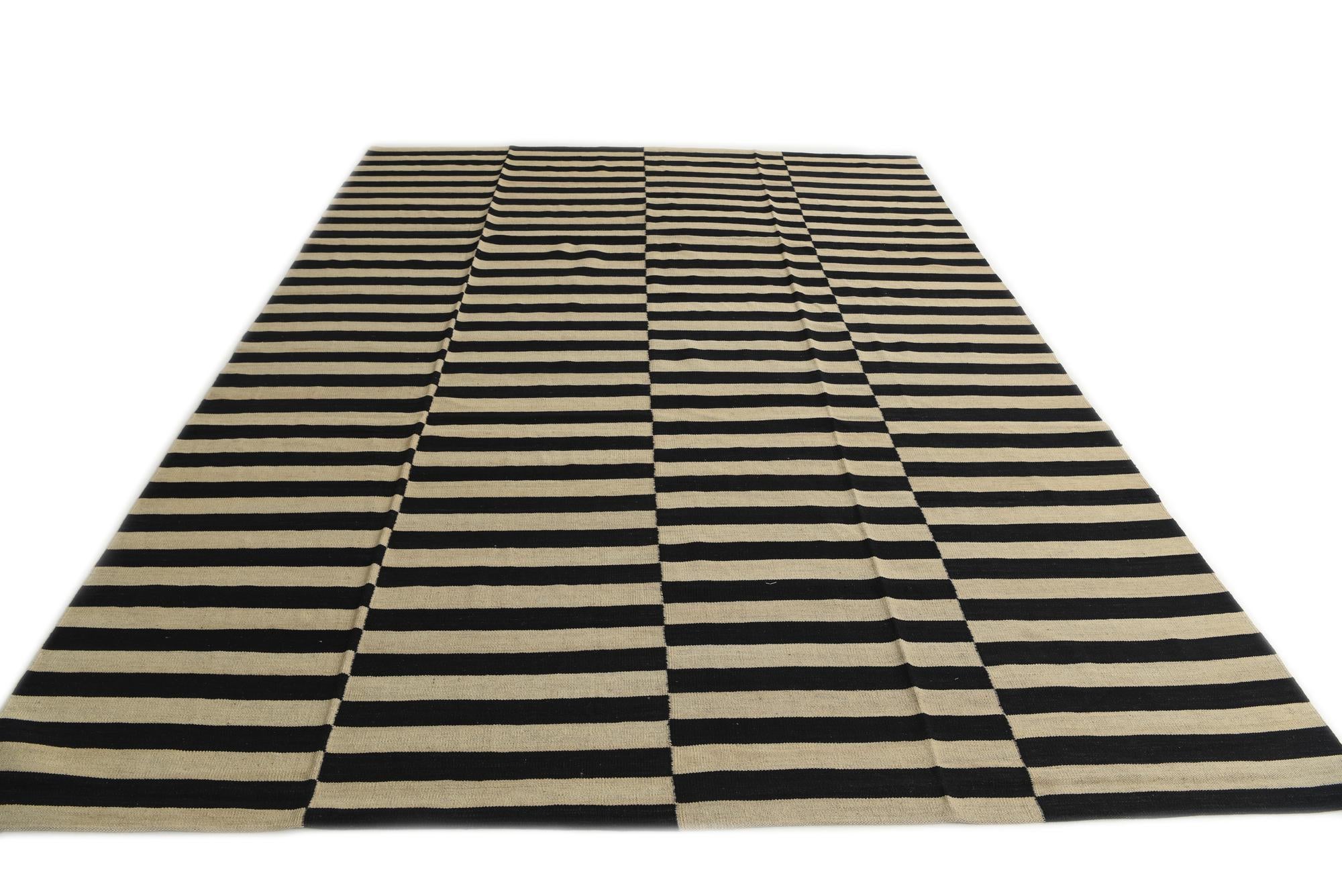 8' 5 x 11' 1 Hand Woven Kilim Modern Wool Rug