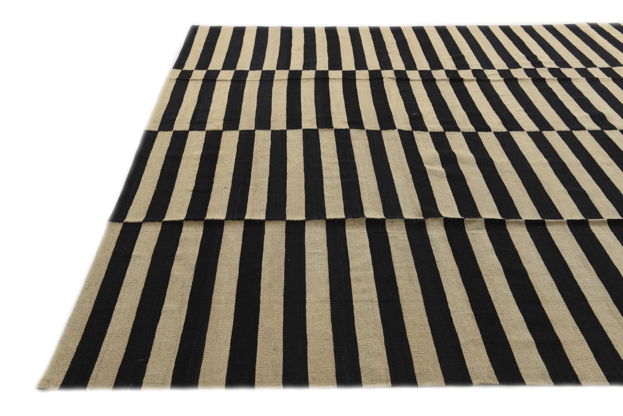 8' 5 x 11' 1 Hand Woven Kilim Modern Wool Rug