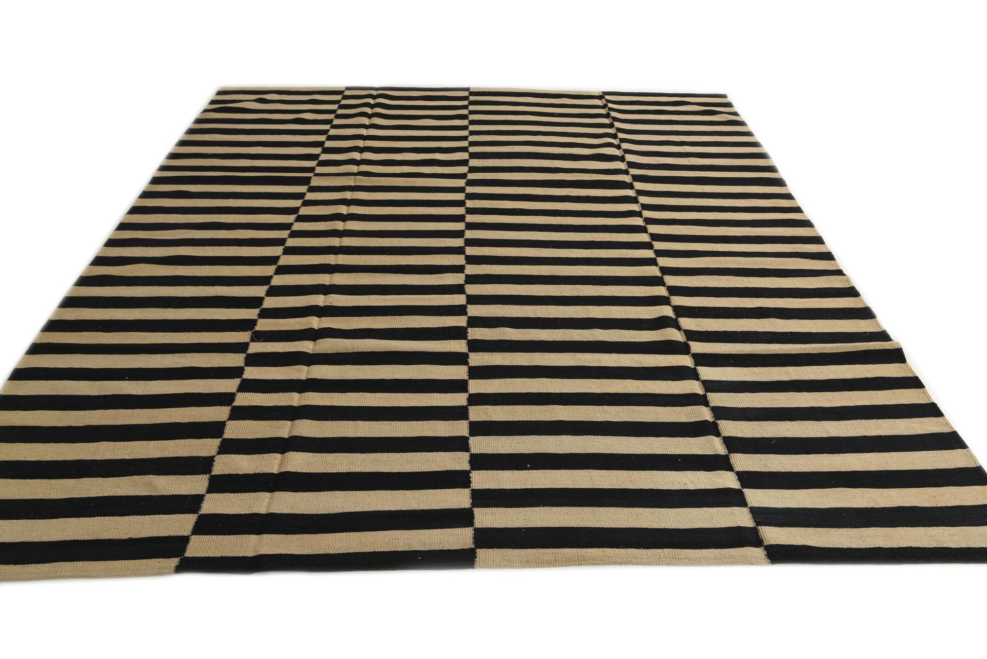 8' 8 x 9' 7 Hand Woven Kilim Modern Wool Rug