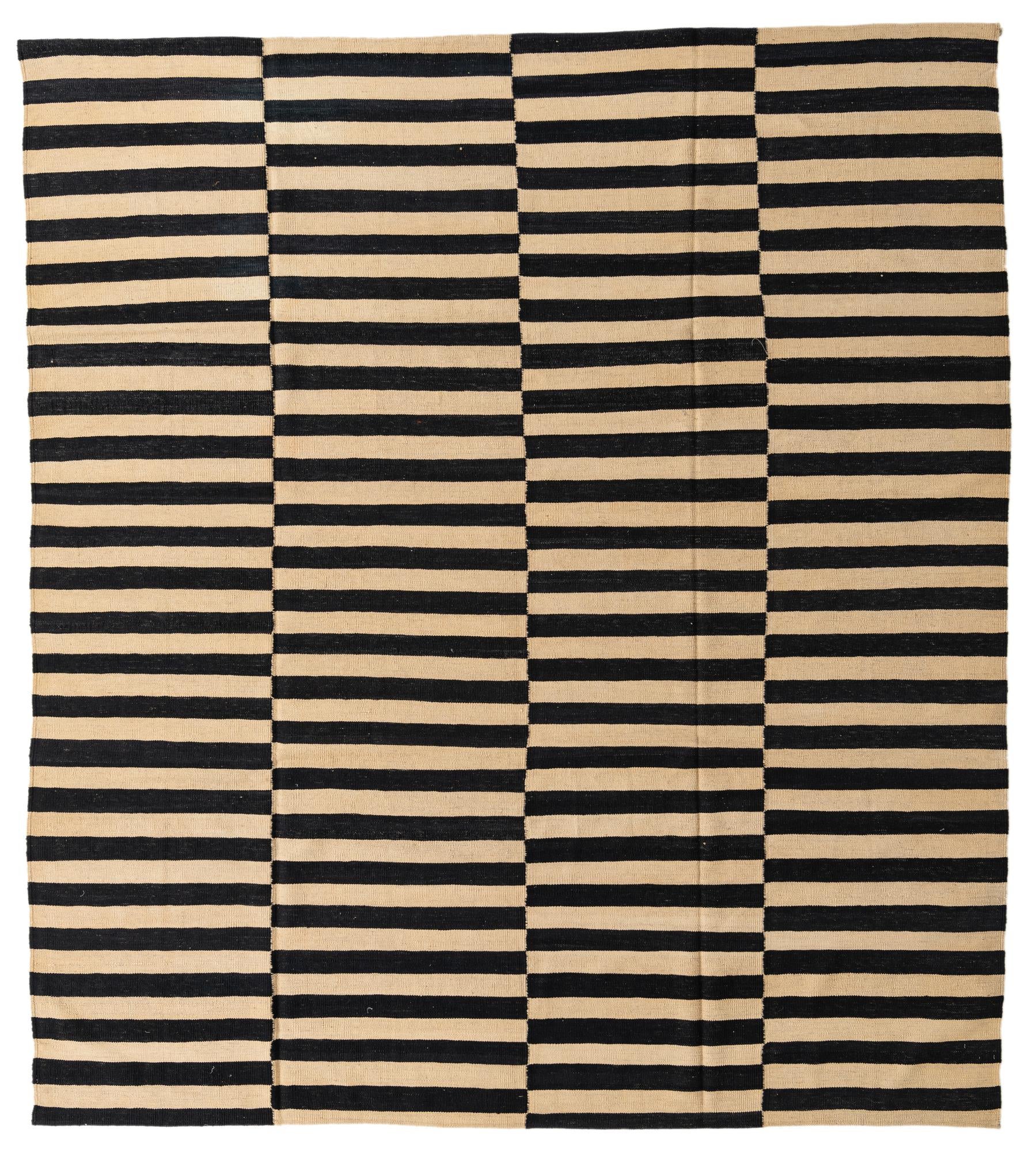 8' 8 x 9' 7 Hand Woven Kilim Modern Wool Rug