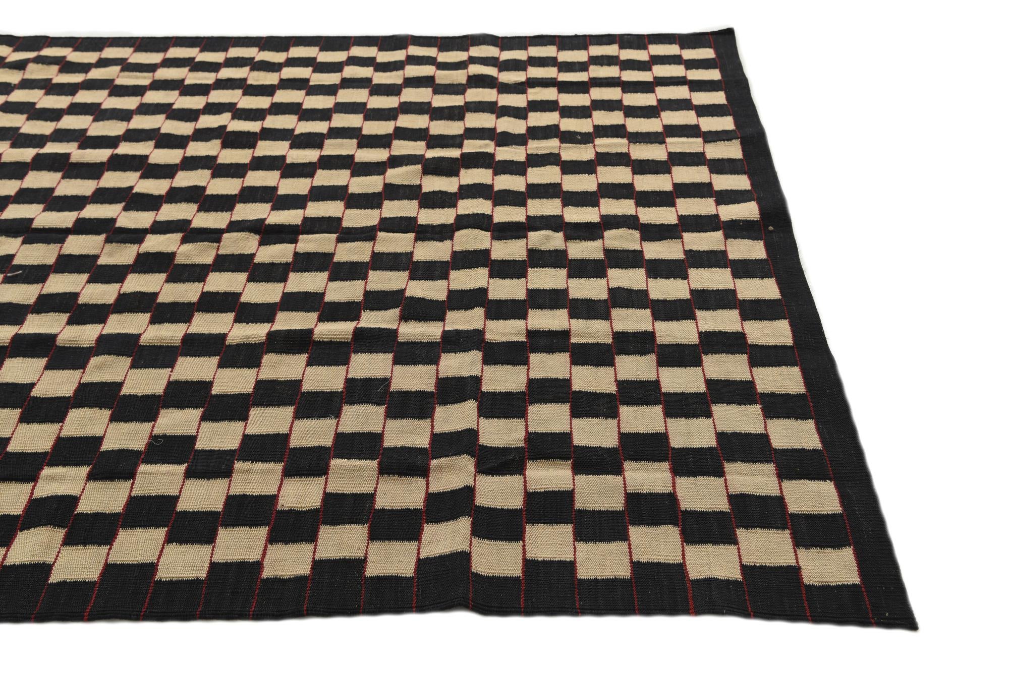 5' 8 x 7' 6 Hand Woven Kilim Modern Wool Rug