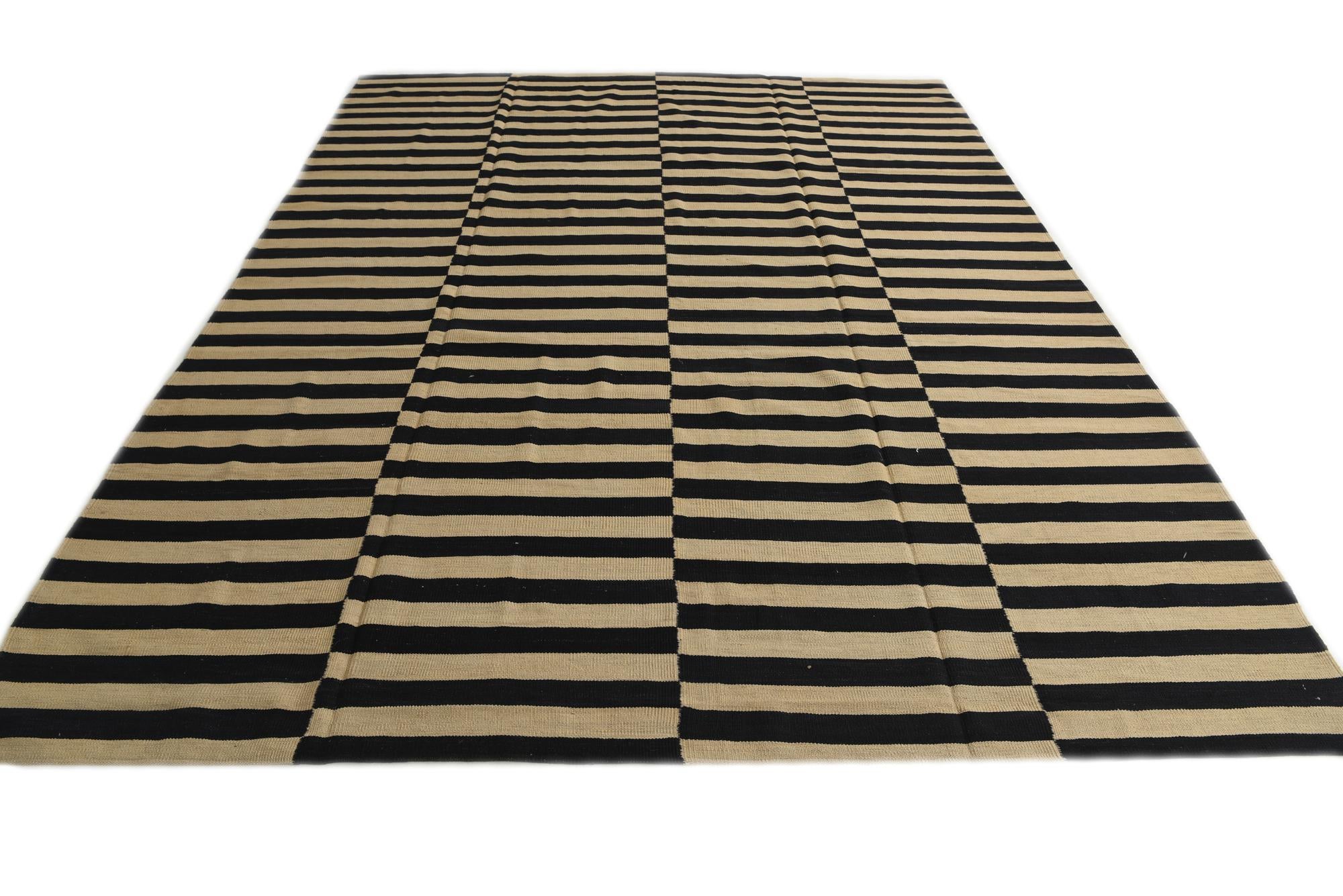 8' 9 x 11' 2 Hand Woven Kilim Modern Wool Rug