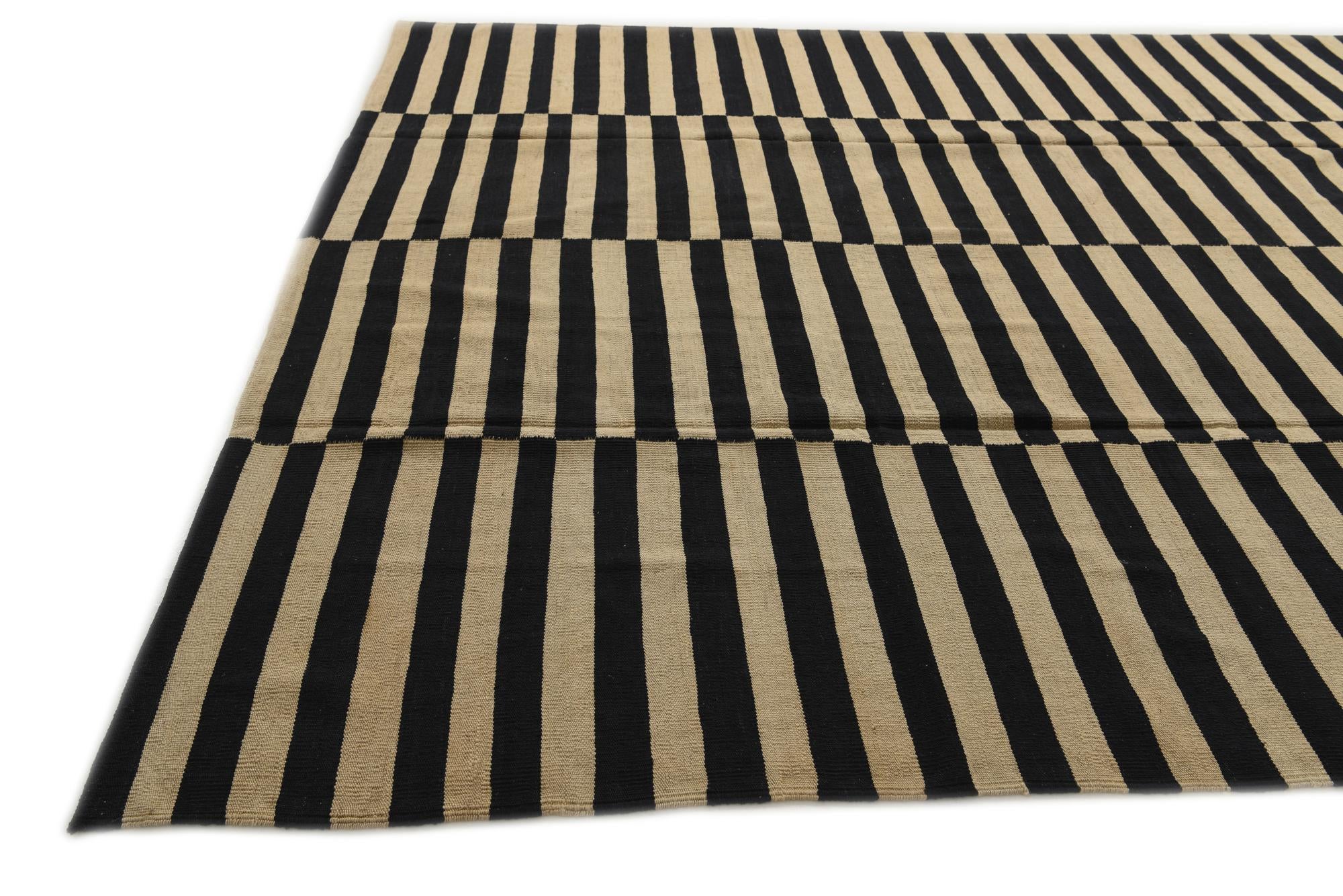 8' 9 x 11' 2 Hand Woven Kilim Modern Wool Rug