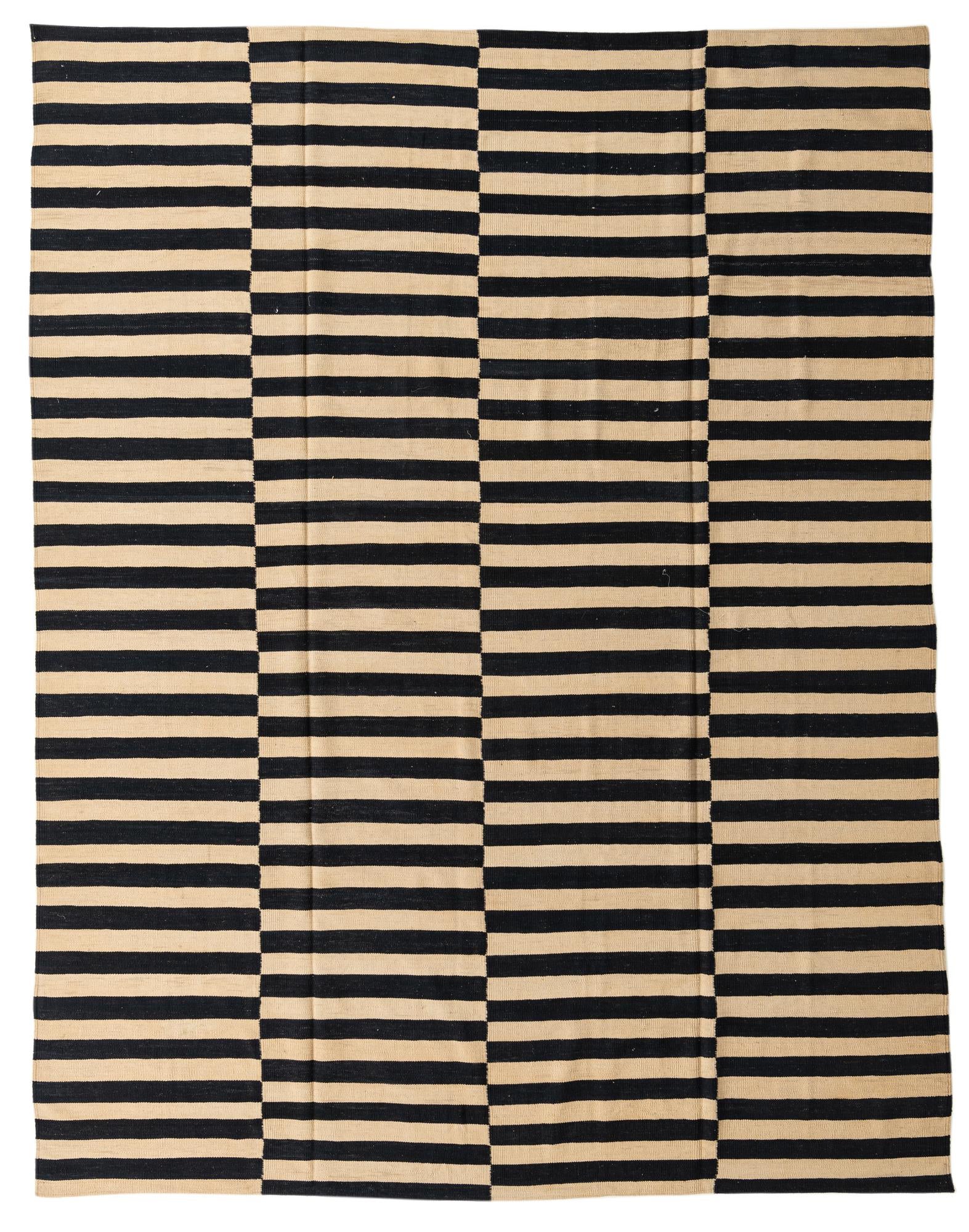 8' 9 x 11' 2 Hand Woven Kilim Modern Wool Rug