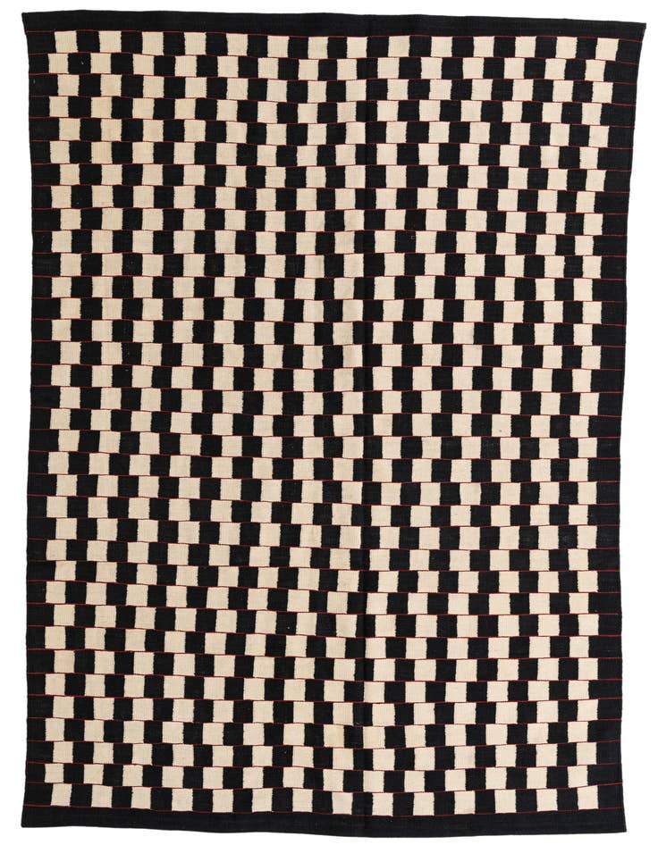 Detail image of 6' 6 x 9' 7 Hand Woven Kilim Modern Wool Rug