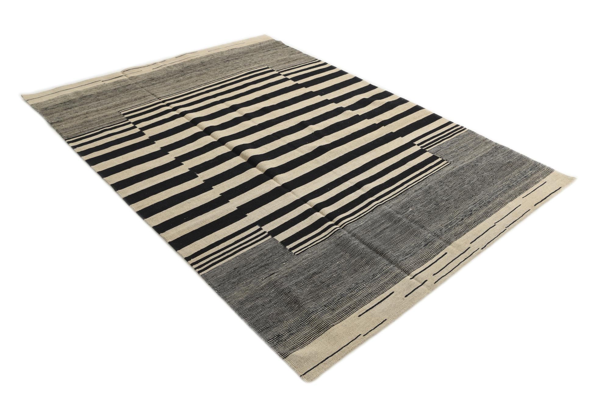 5' 8 x 7' 10 Hand Woven Kilim Modern Wool Rug