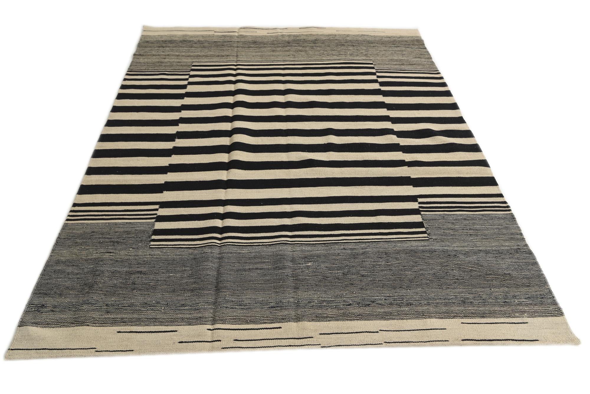 5' 8 x 7' 10 Hand Woven Kilim Modern Wool Rug