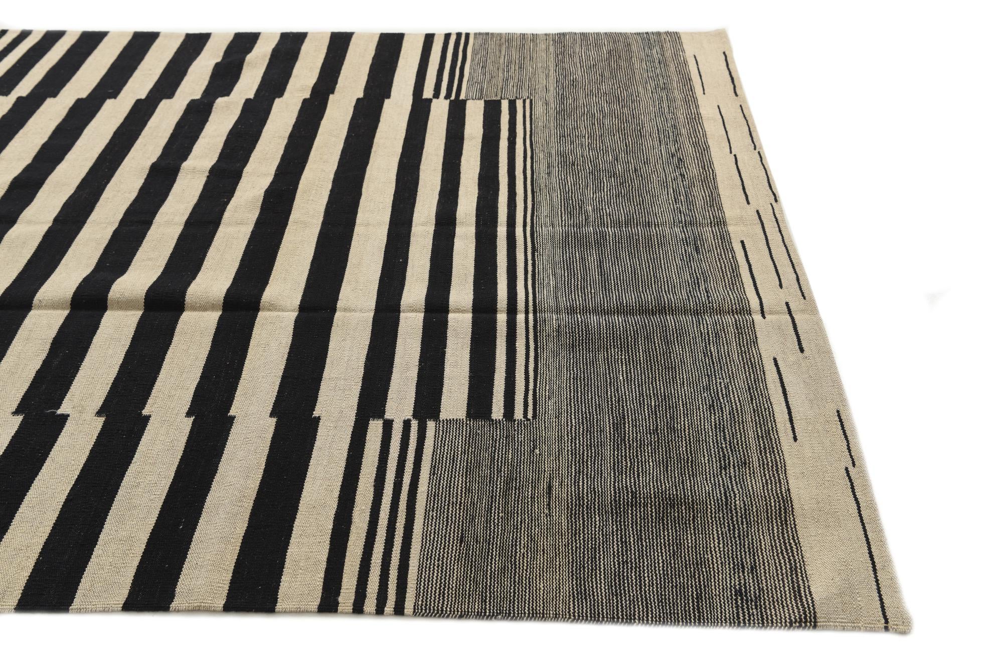 5' 8 x 7' 10 Hand Woven Kilim Modern Wool Rug