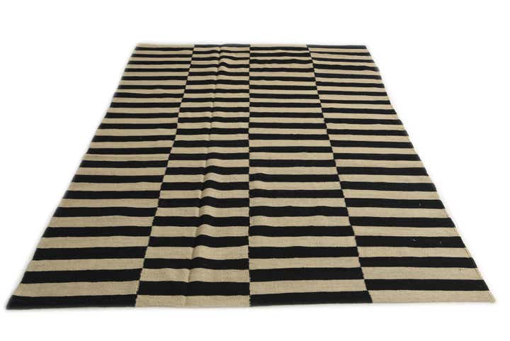 5' 7 x 7' 10 Hand Woven Kilim Modern Wool Rug