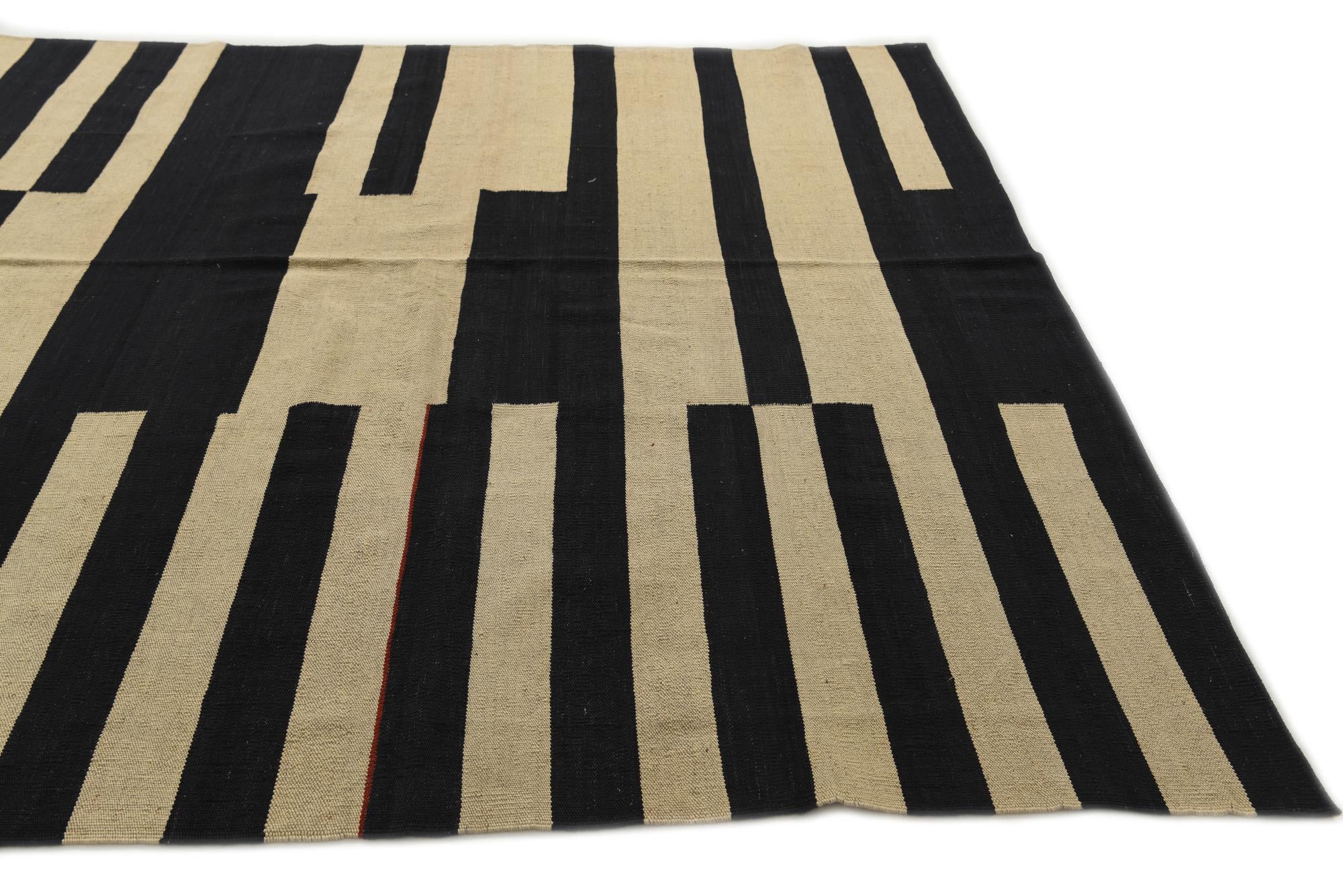 7' x 10' Hand Woven Kilim Modern Wool Rug