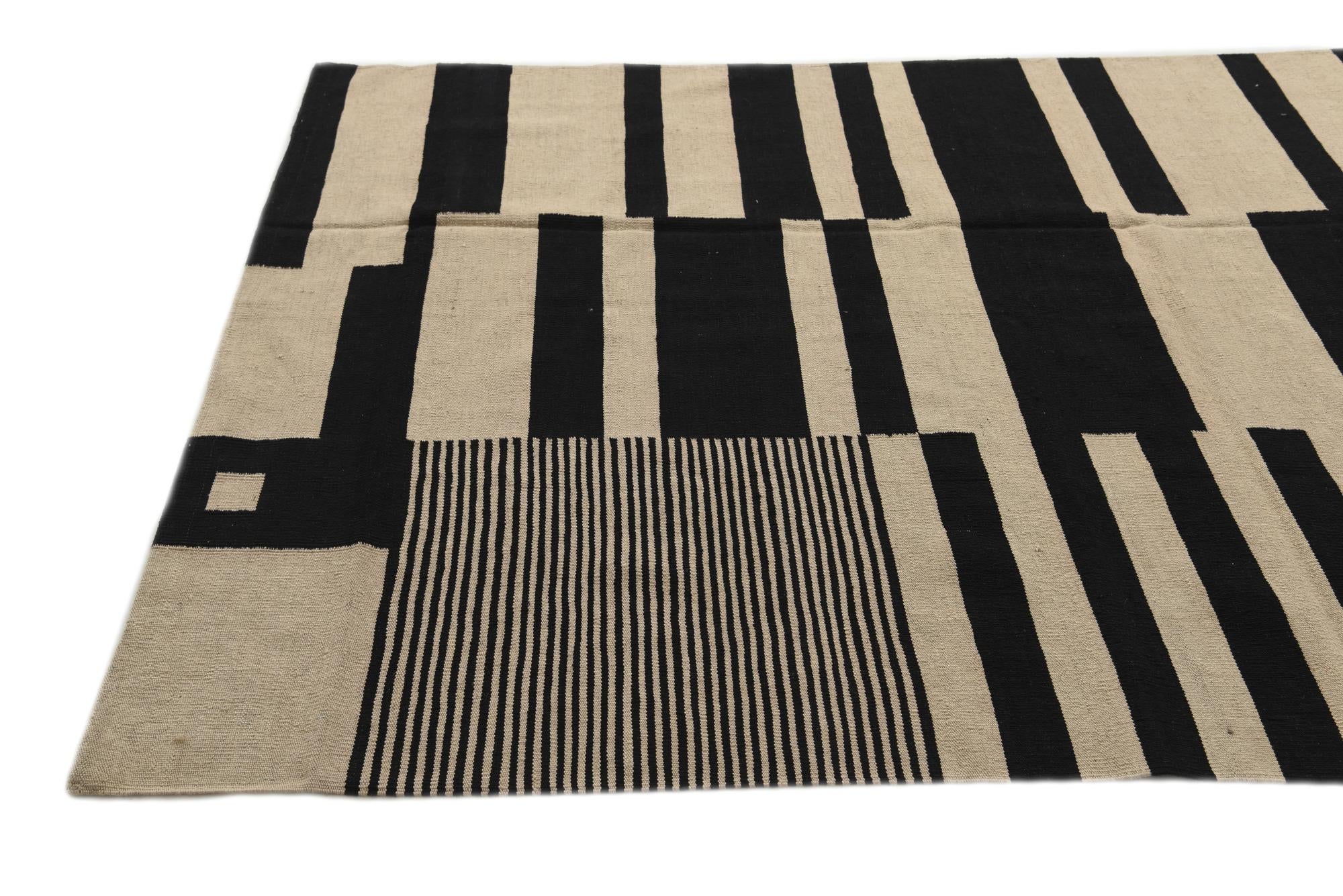 5' 8 x 7' 10 Hand Woven Kilim Modern Wool Rug