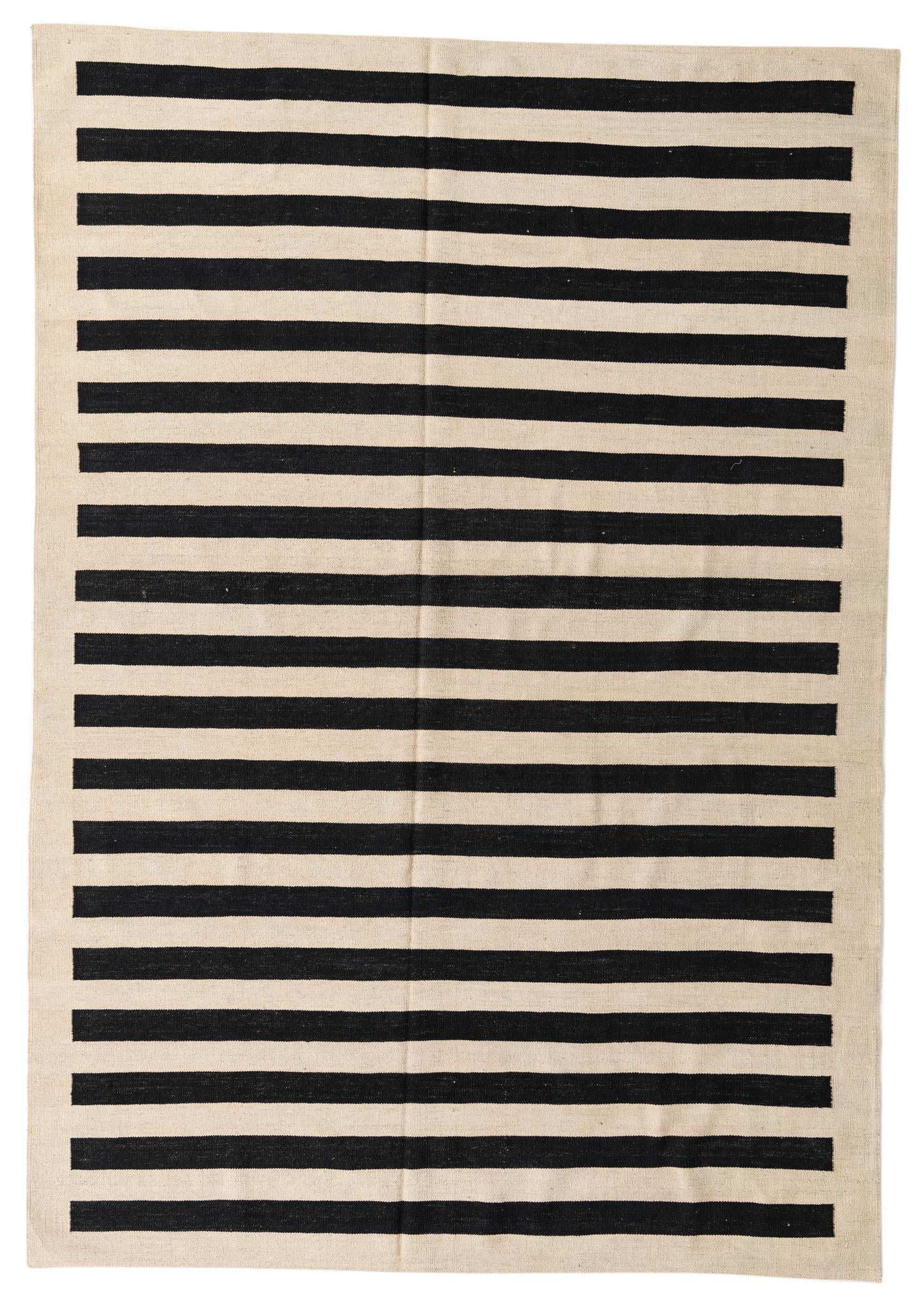 6' 8 x 9' 8 Hand Woven Kilim Modern Wool Rug