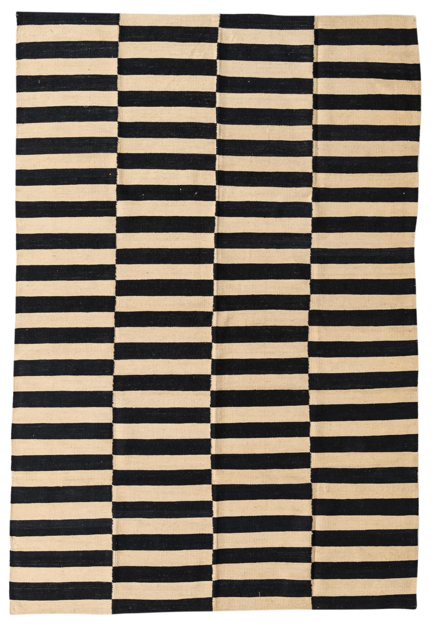 5' 3 x 7' 9 Hand Woven Kilim Modern Wool Rug