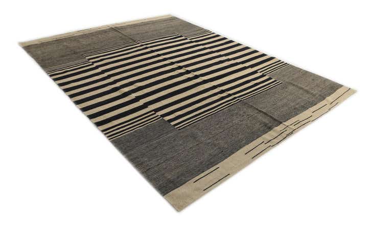 7' x 9' 7 Hand Woven Kilim Modern Wool Rug