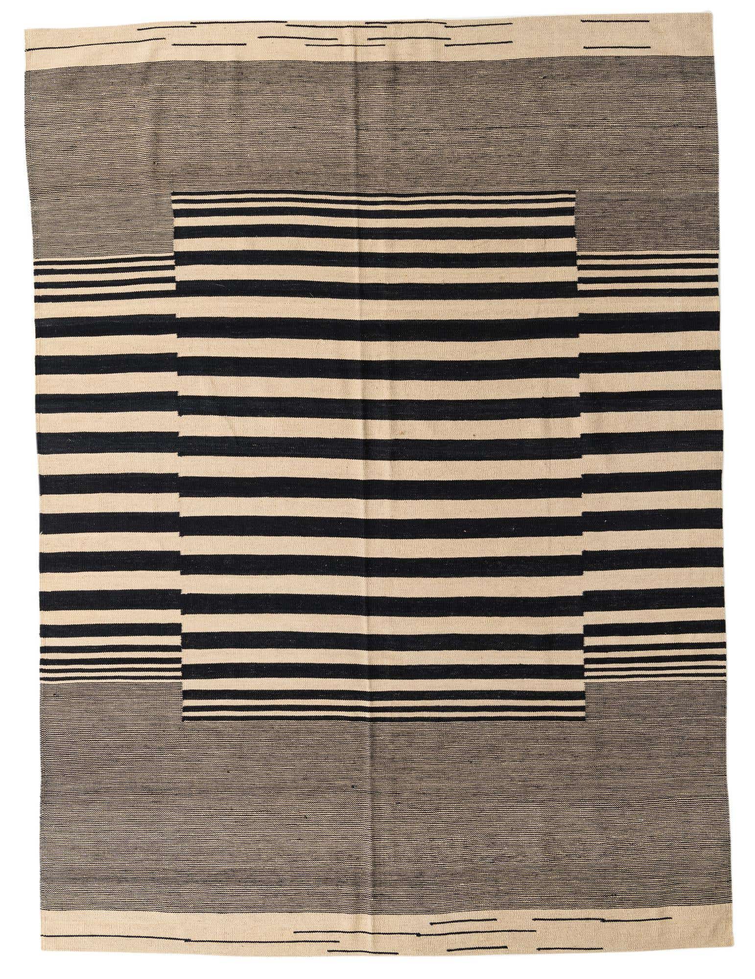 7' x 9' 7 Hand Woven Kilim Modern Wool Rug