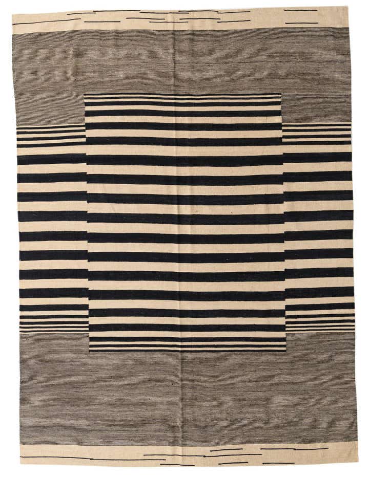 7' x 9' 7 Hand Woven Kilim Modern Wool Rug