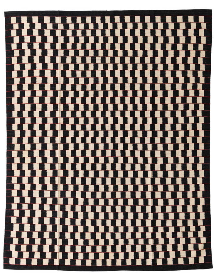 Detail image of 8' 1 x 9' 9 Hand Woven Kilim Modern Wool Rug