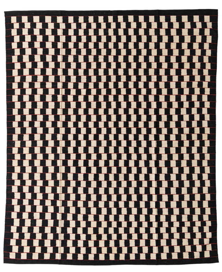 8' 1 x 9' 9 Hand Woven Kilim Modern Wool Rug
