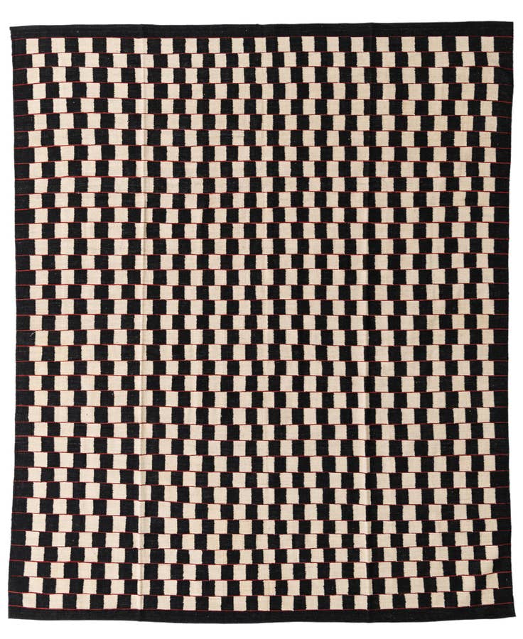 Detail image of 8' 1 x 9' 9 Hand Woven Kilim Modern Wool Rug