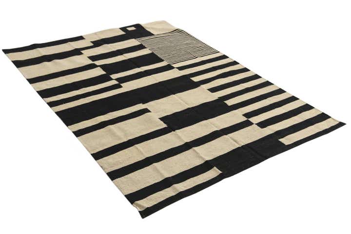 5' x 6' 8 Hand Woven Kilim Modern Wool Rug