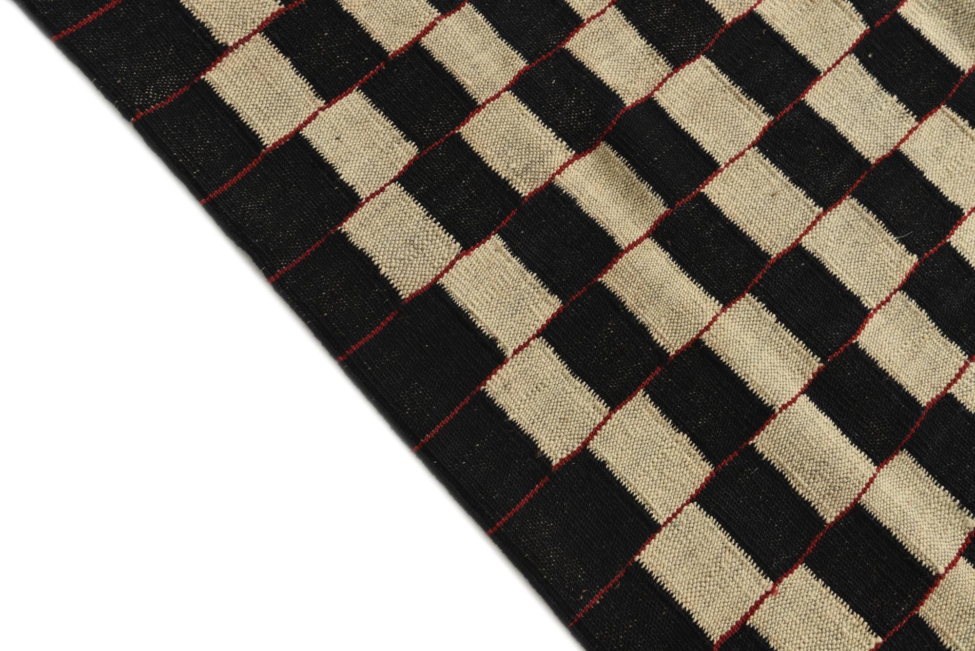 5' 8 x 7' 6 Hand Woven Kilim Modern Wool Rug