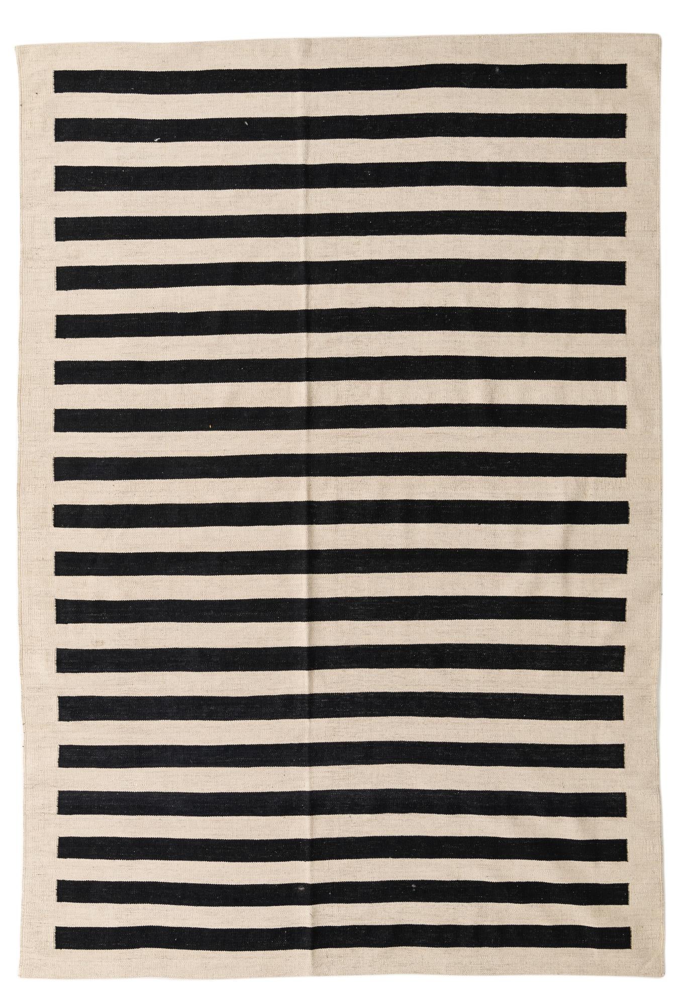 6' 8 x 9' 7 Hand Woven Kilim Modern Wool Rug