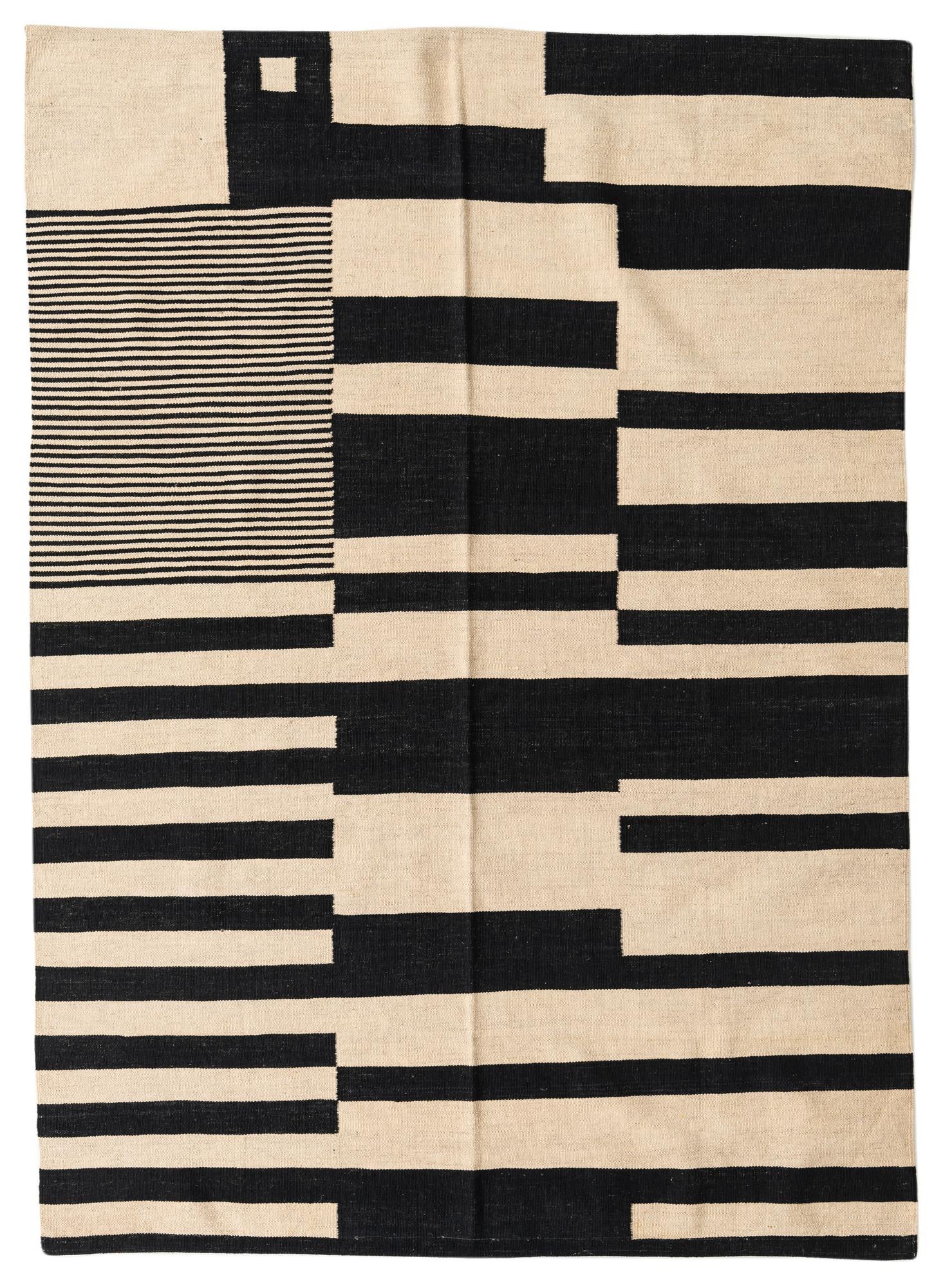5' 7 x 7' 9 Hand Woven Kilim Modern Wool Rug