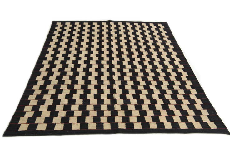 Detail image of 5' 7 x 7' 4 Hand Woven Kilim Modern Wool Rug