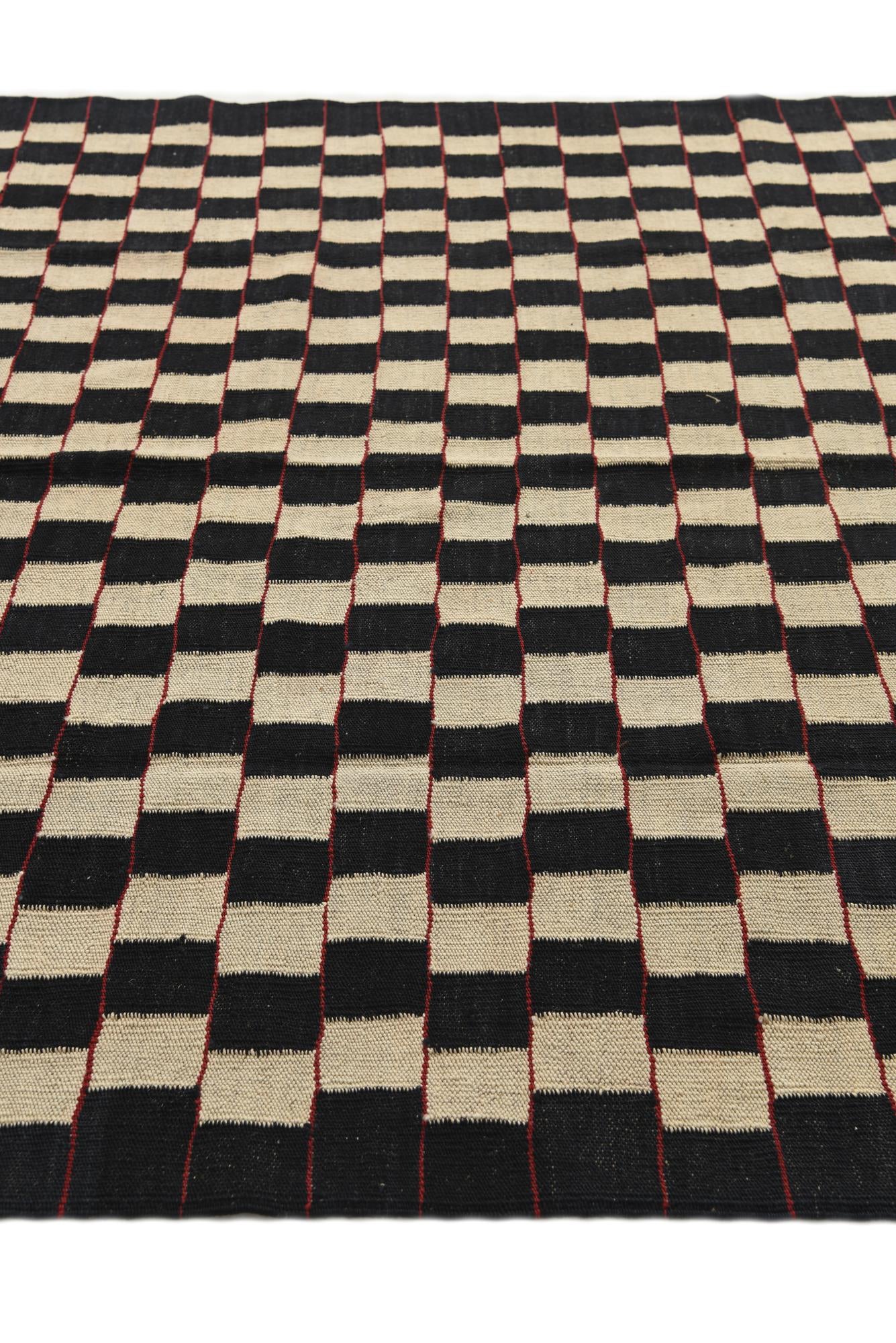5' 7 x 7' 4 Hand Woven Kilim Modern Wool Rug