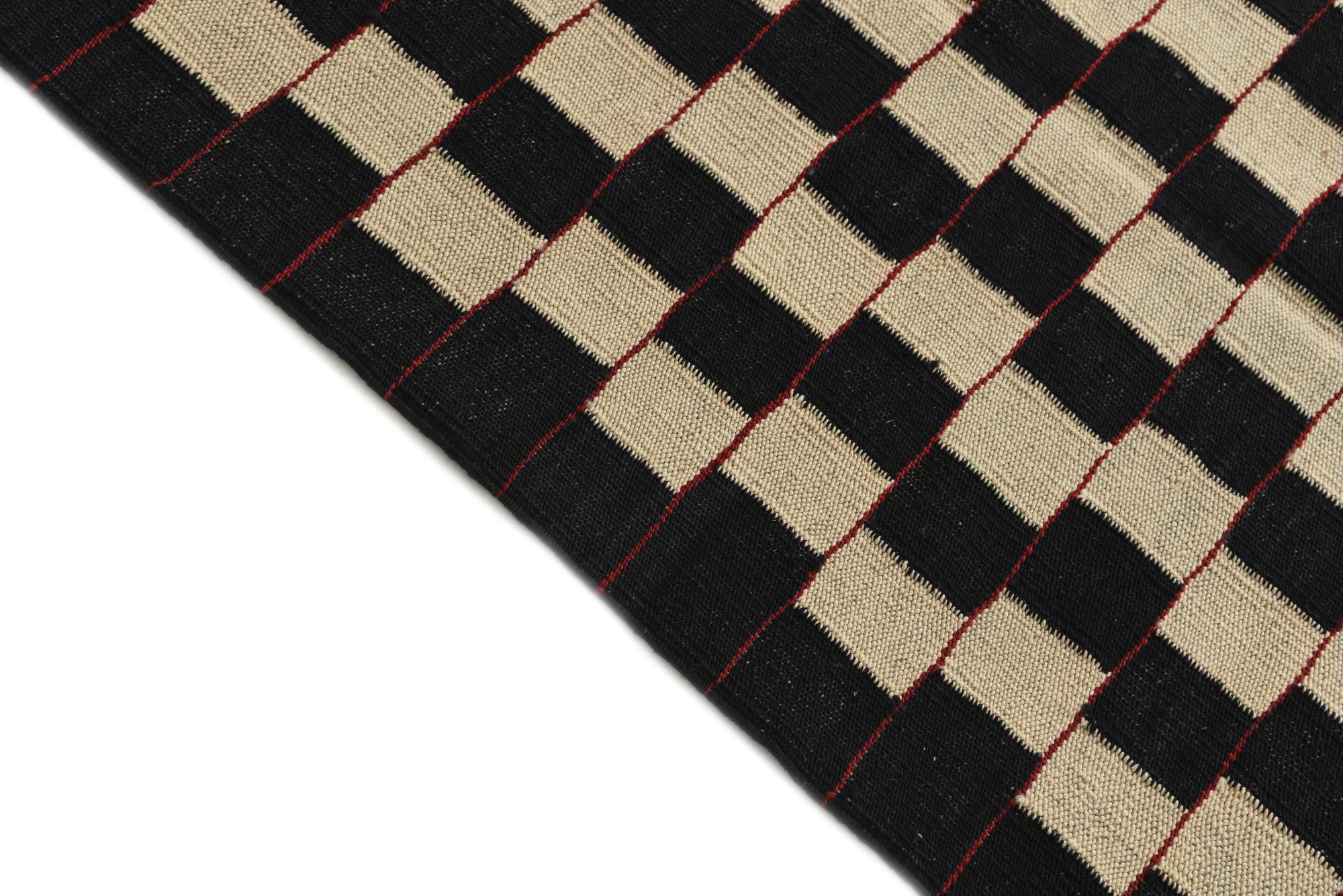 5' 7 x 7' 4 Hand Woven Kilim Modern Wool Rug