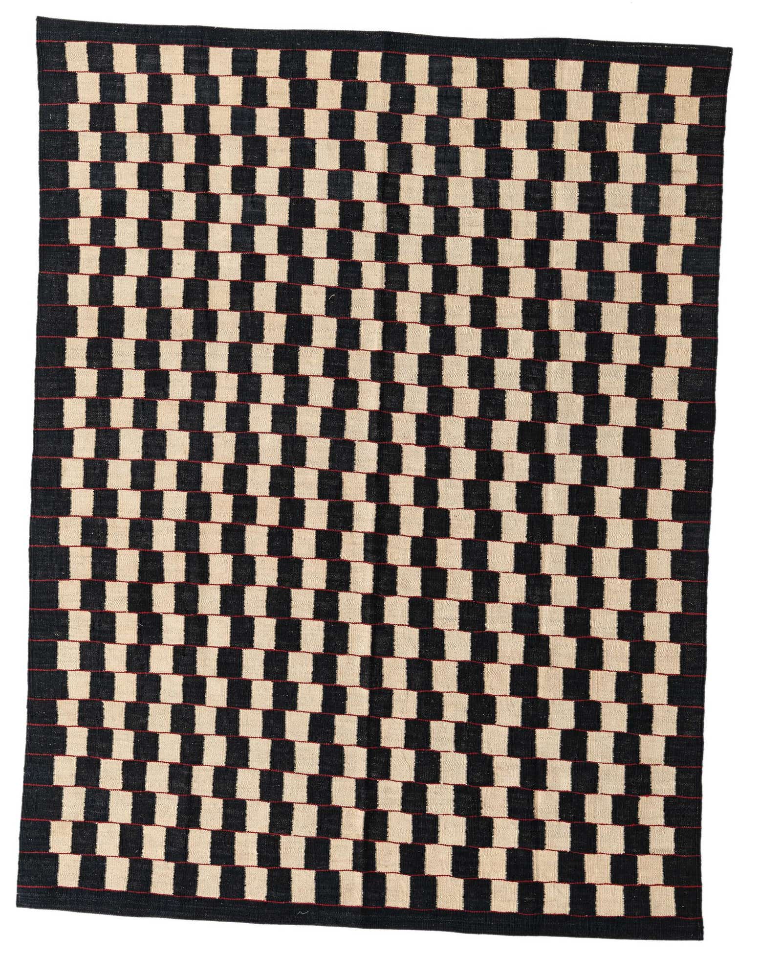 5' 7 x 7' 4 Hand Woven Kilim Modern Wool Rug