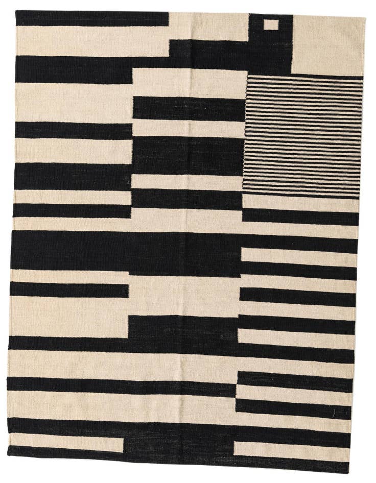 Detail image of 5' 2 x 6' 7 Hand Woven Kilim Modern Wool Rug